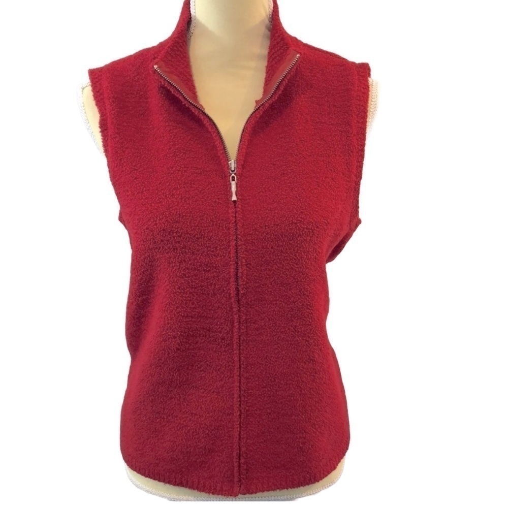 Christopher & Banks Red Zip Sweater Vest